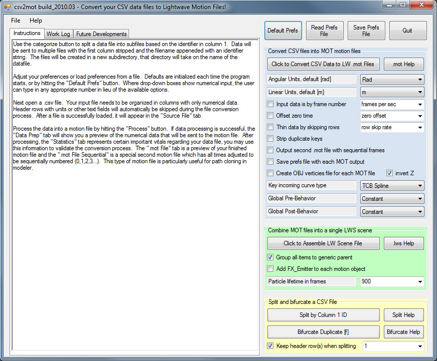 convert excel data to lightwave3d motions and scenes